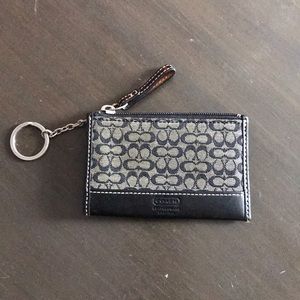 Black and grey Coach card/change holder
